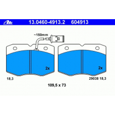 13.0460-4913.2 ATE Комплект тормозных колодок, дисковый тормоз