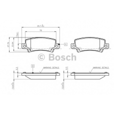 0 986 TB2 416 BOSCH Комплект тормозных колодок, дисковый тормоз