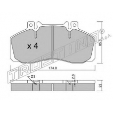 276.0 TRUSTING Комплект тормозных колодок, дисковый тормоз