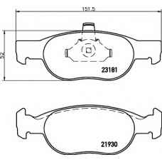 8DB 355 008-431 HELLA Комплект тормозных колодок, дисковый тормоз
