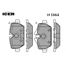 181664 ICER Комплект тормозных колодок, дисковый тормоз