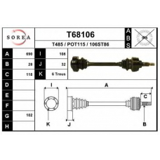 T68106 EAI Приводной вал