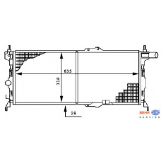 8MK 376 715-751 HELLA Радиатор, охлаждение двигателя