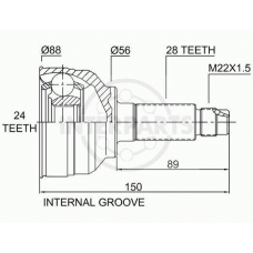 OJ-0445 InterParts Шарнирный комплект, приводной вал
