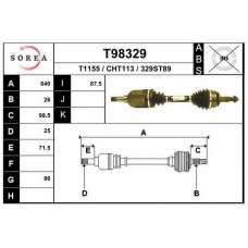 T98329 EAI Приводной вал