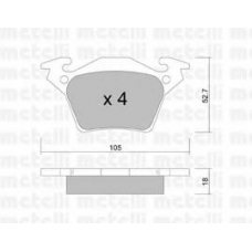 22-0574-0 METELLI Комплект тормозных колодок, дисковый тормоз