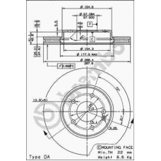 09.6845.14 BREMBO Тормозной диск