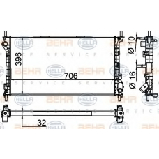 8MK 376 756-581 HELLA Радиатор, охлаждение двигателя