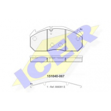 151040 G ICER Комплект тормозных колодок, дисковый тормоз