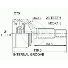 OJ-0194 InterParts Шарнирный комплект, приводной вал