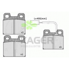 35-0335 KAGER Комплект тормозных колодок, дисковый тормоз