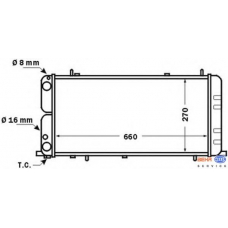 8MK 376 705-731 HELLA Радиатор, охлаждение двигателя