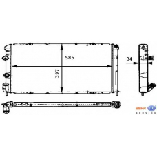 8MK 376 715-531 HELLA Радиатор, охлаждение двигателя