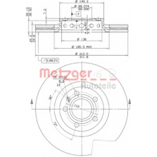 24801 V METZGER Тормозной диск