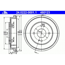 24.0222-0001.1 ATE Тормозной барабан