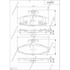 S361G01 NPS Комплект тормозных колодок, дисковый тормоз