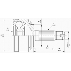 CVJ5606.10 OPEN PARTS Шарнирный комплект, приводной вал