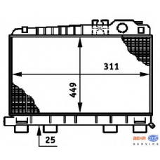 8MK 376 720-741 HELLA Радиатор, охлаждение двигателя