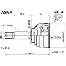 MT-22 ASVA Шарнирный комплект, приводной вал