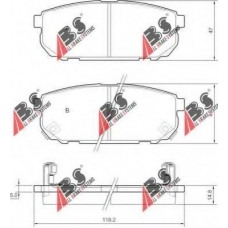 37362 ABS Комплект тормозных колодок, дисковый тормоз