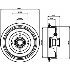 8DT 355 301-611 HELLA Тормозной барабан