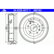 24.0225-4017.1 ATE Тормозной барабан