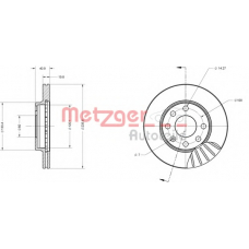 6110038 METZGER Тормозной диск