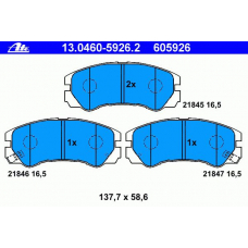 13.0460-5926.2 ATE Комплект тормозных колодок, дисковый тормоз