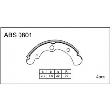 ABS0801 Allied Nippon Колодки барабанные