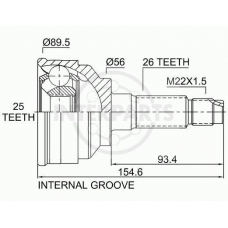 OJ-0482 InterParts Шарнирный комплект, приводной вал