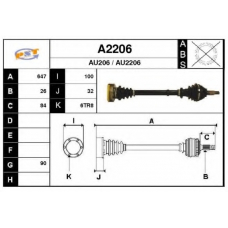 A2206 SNRA Приводной вал