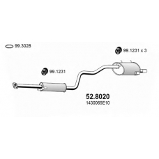 52.8020 ASSO Средний / конечный глушитель ОГ
