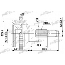 PCV1382 PATRON Шарнирный комплект, приводной вал
