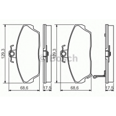 0 986 495 233 BOSCH Комплект тормозных колодок, дисковый тормоз