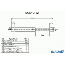 BGS10482 BUGIAD Газовая пружина, крышка багажник