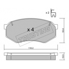 487.0 TRUSTING Комплект тормозных колодок, дисковый тормоз