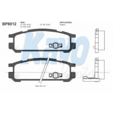 BP-8012 KAVO PARTS Комплект тормозных колодок, дисковый тормоз
