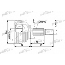 PCV1501 PATRON Шарнирный комплект, приводной вал