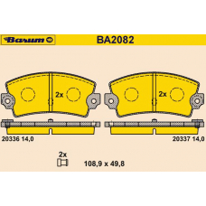 BA2082 BARUM Комплект тормозных колодок, дисковый тормоз