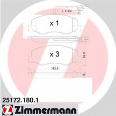 25172.180.1 ZIMMERMANN Комплект тормозных колодок, дисковый тормоз