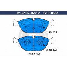 B1.G102-0683.2 GALFER Комплект тормозных колодок, дисковый тормоз