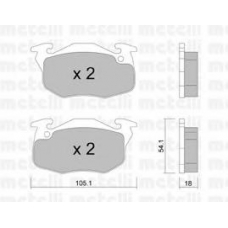 22-0037-5 METELLI Комплект тормозных колодок, дисковый тормоз