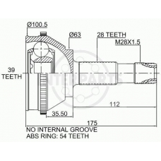 OJ-1756 InterParts Шарнирный комплект, приводной вал