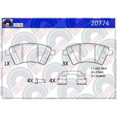 20774 GALFER Комплект тормозных колодок, дисковый тормоз