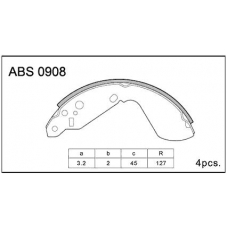 ABS0908 Allied Nippon Колодки барабанные