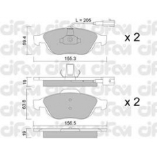 822-220-0 CIFAM Комплект тормозных колодок, дисковый тормоз