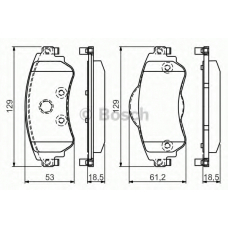 0 986 TB3 153 BOSCH Комплект тормозных колодок, дисковый тормоз