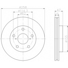 8DD 355 108-701 HELLA Тормозной диск