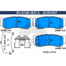 B1.G120-1037.2 GALFER Комплект тормозных колодок, дисковый тормоз