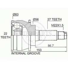 OJ-0954 InterParts Шарнирный комплект, приводной вал